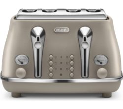 DELONGHI Elements CTOE4003.BG 4-Slice Toaster - Beige